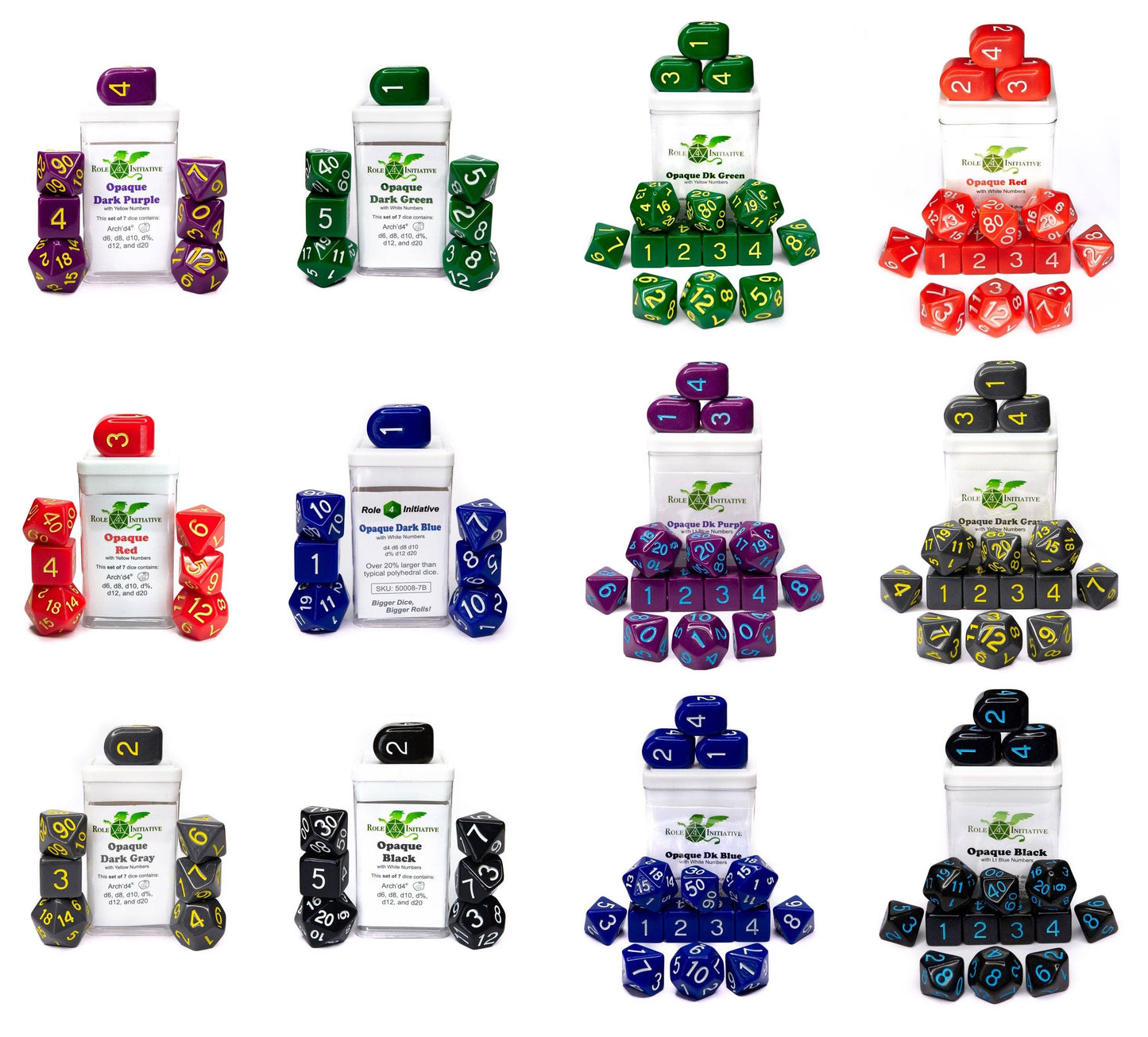 Opaque Dice Set of 7