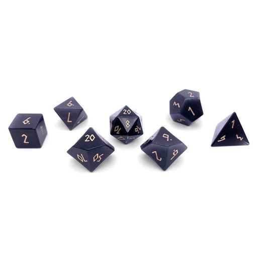 Purple Cats Eye - 7 Piece RPG Set Glass Dice
