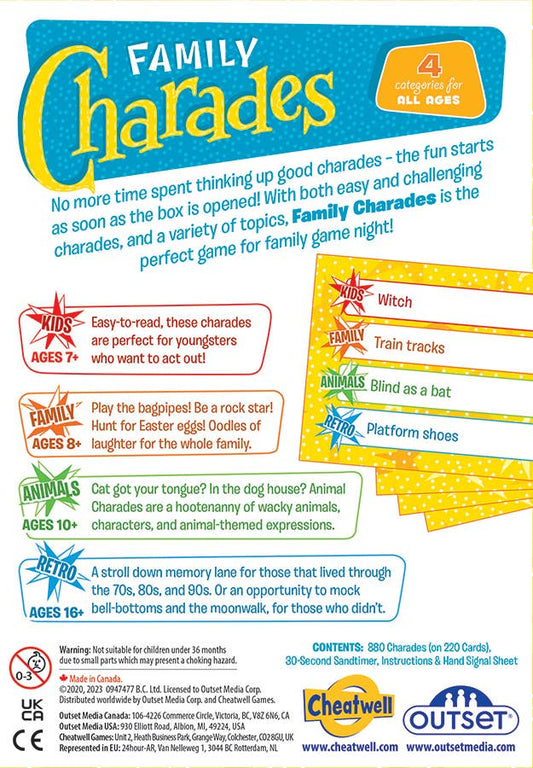 Family Charades Retro Design - Perfect for Family Game Night