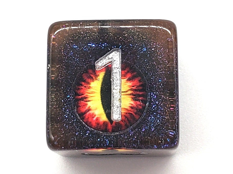 7 Piece DnD RPG Dice Set: Infused - Dragon Eye - Brown