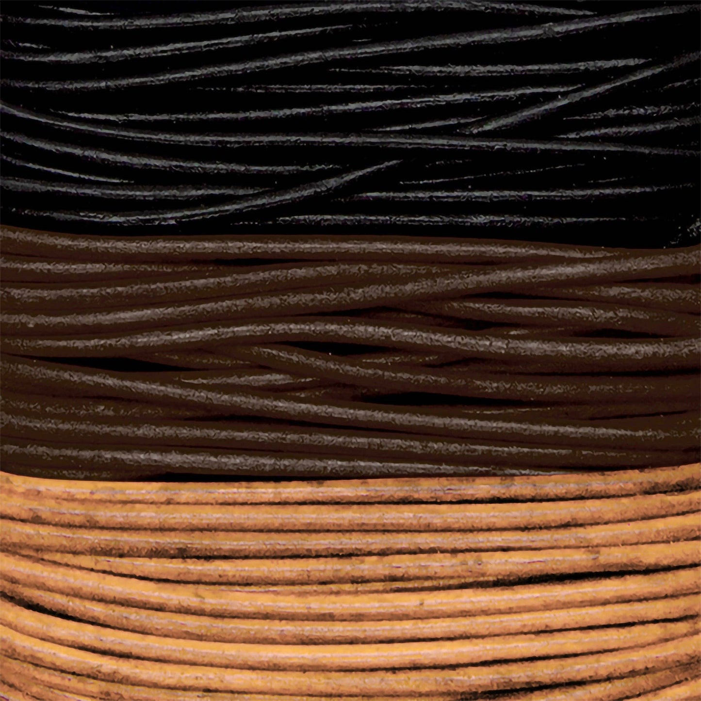 Round Lace Combo Card, 2mm x 8yd: Ebony/Cedar/Mahogony