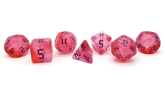7 Piece DnD RPG Dice Set: Galaxy - Rose Sky