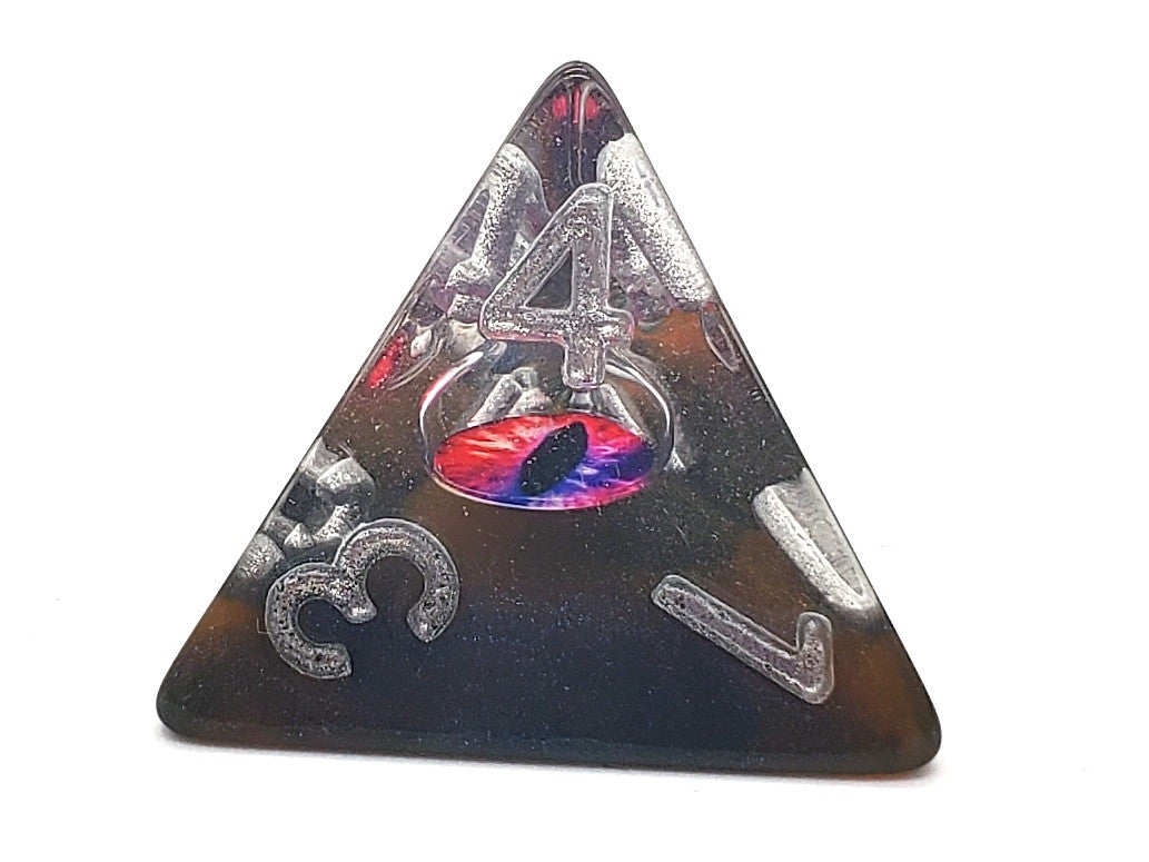 7 Piece DnD RPG Dice Set: Infused - Dragon Eye - Skeletal