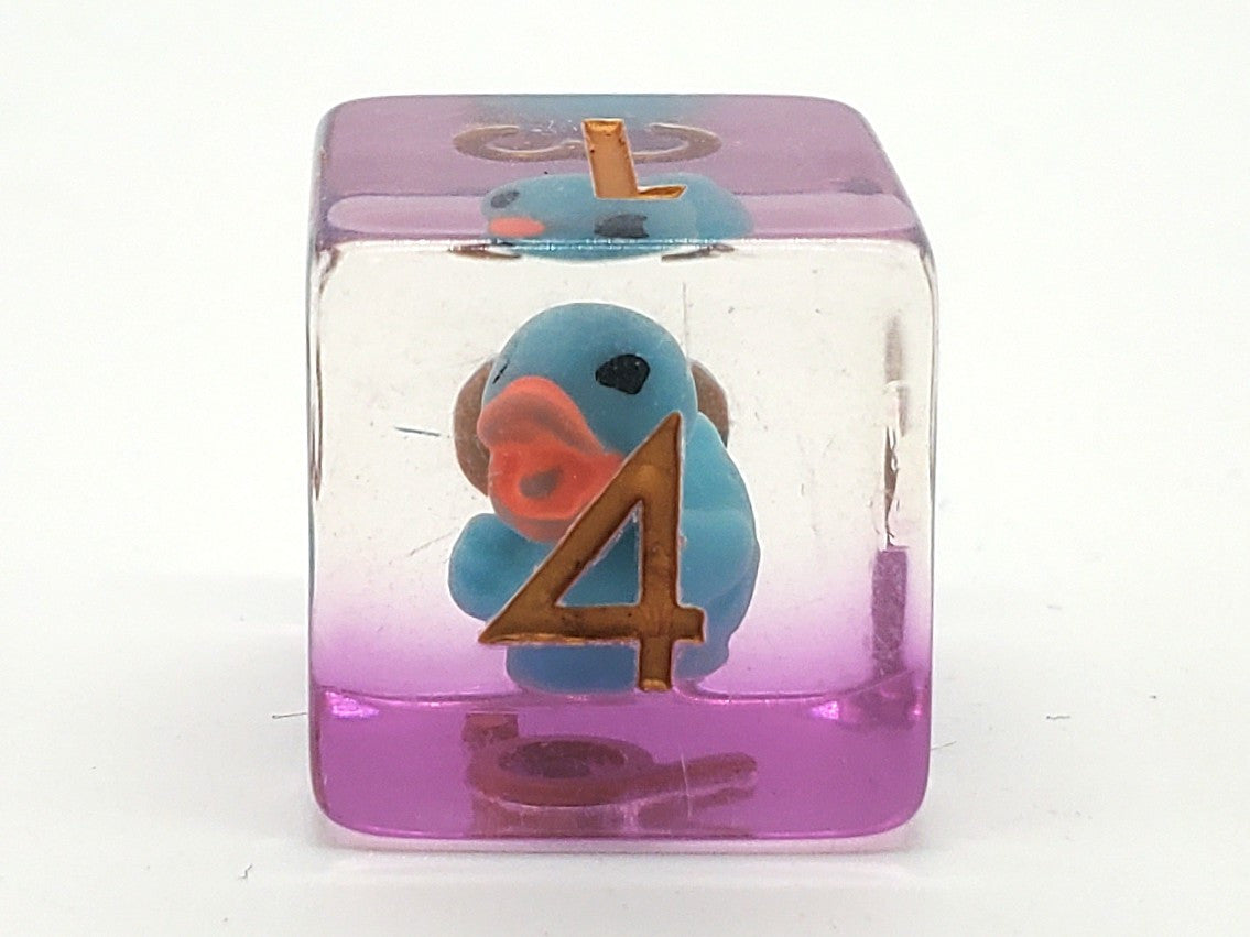 7 Piece DnD RPG Dice Set: Animal Kingdom - Duck - Teal