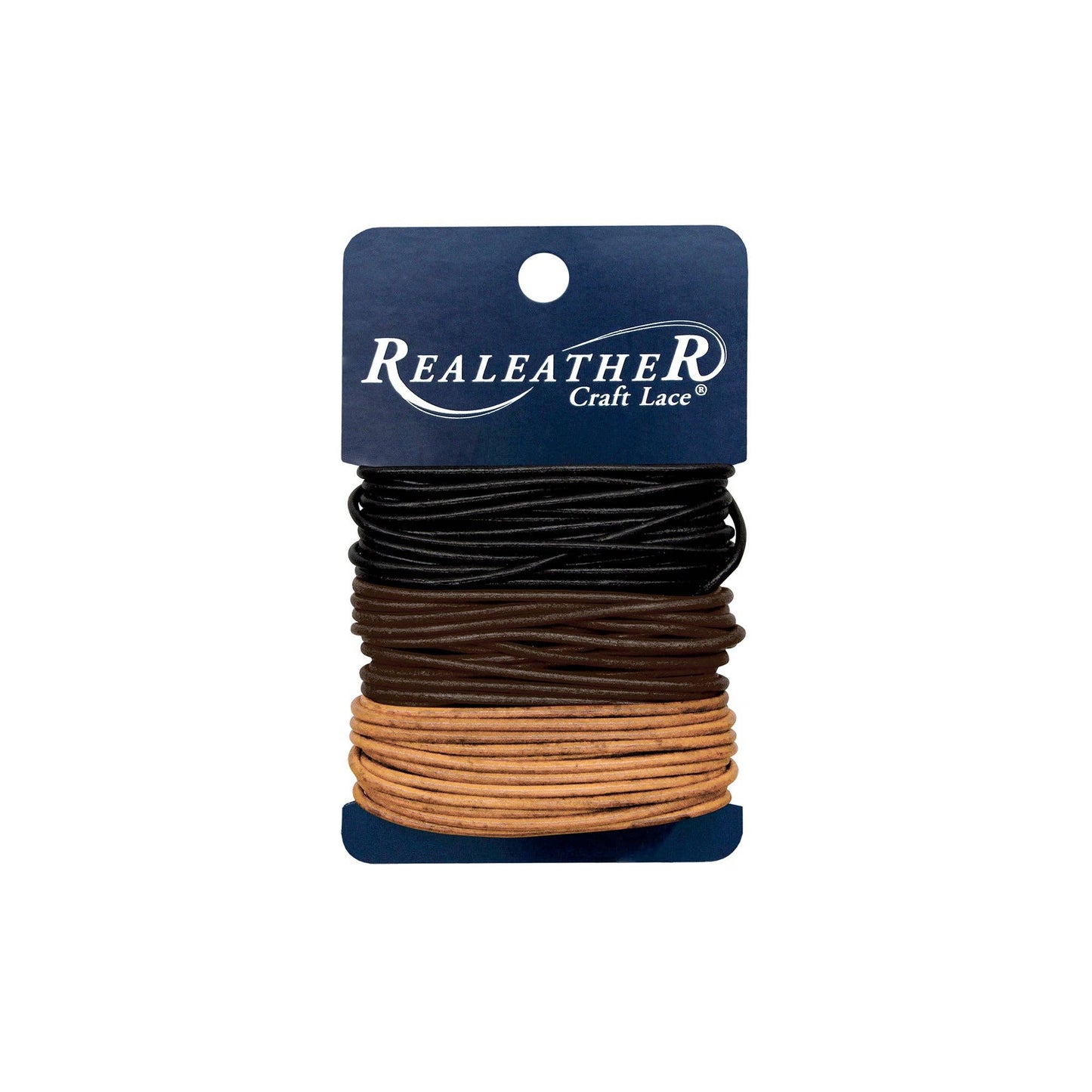 Round Lace Combo Card, 2mm x 8yd: Ebony/Cedar/Mahogony