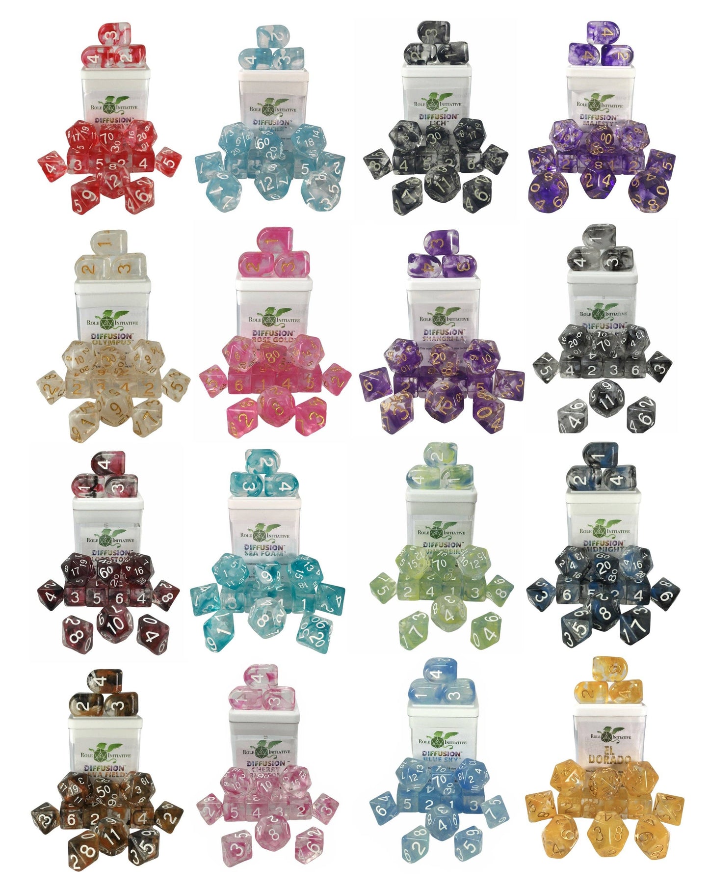 Opaque Dice Set of 7