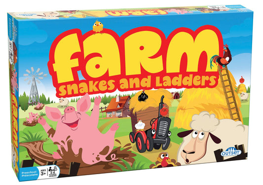 Farm Snakes and Ladders Board Game for Ages 3+