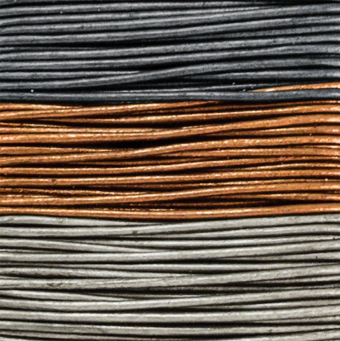 Round Lace Combo Card, 2mm x 8yd: Ebony/Cedar/Mahogony