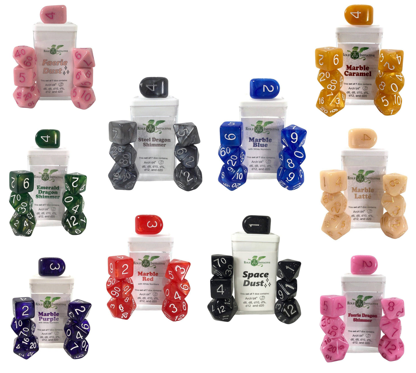 Opaque Dice Set of 7