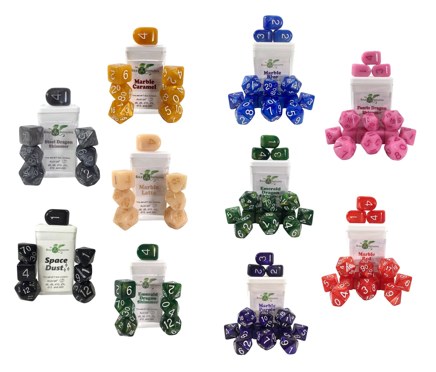 Opaque Dice Set of 7