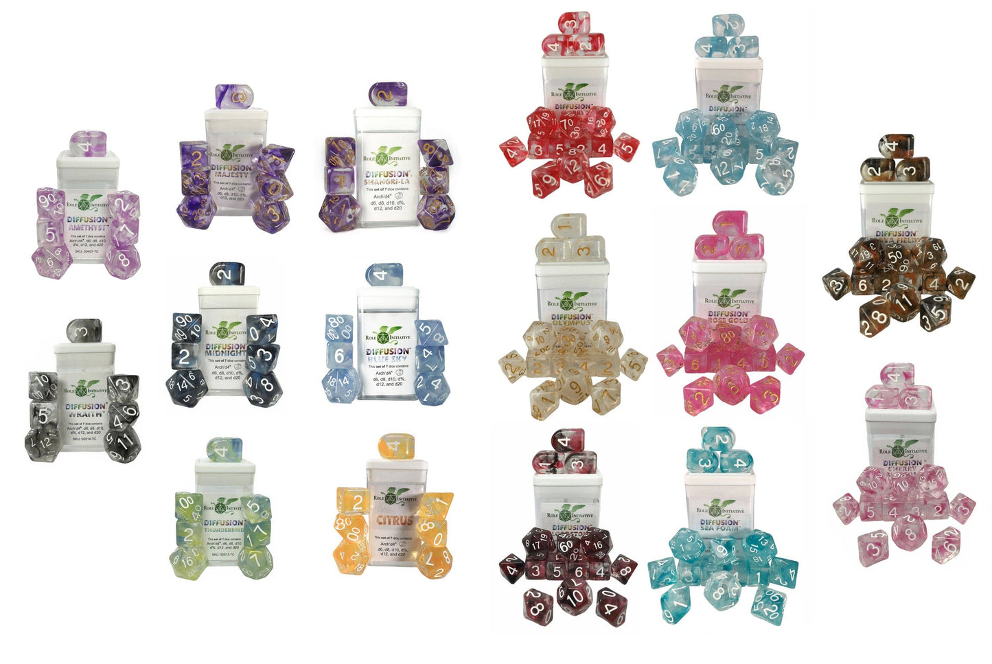 Opaque Dice Set of 7