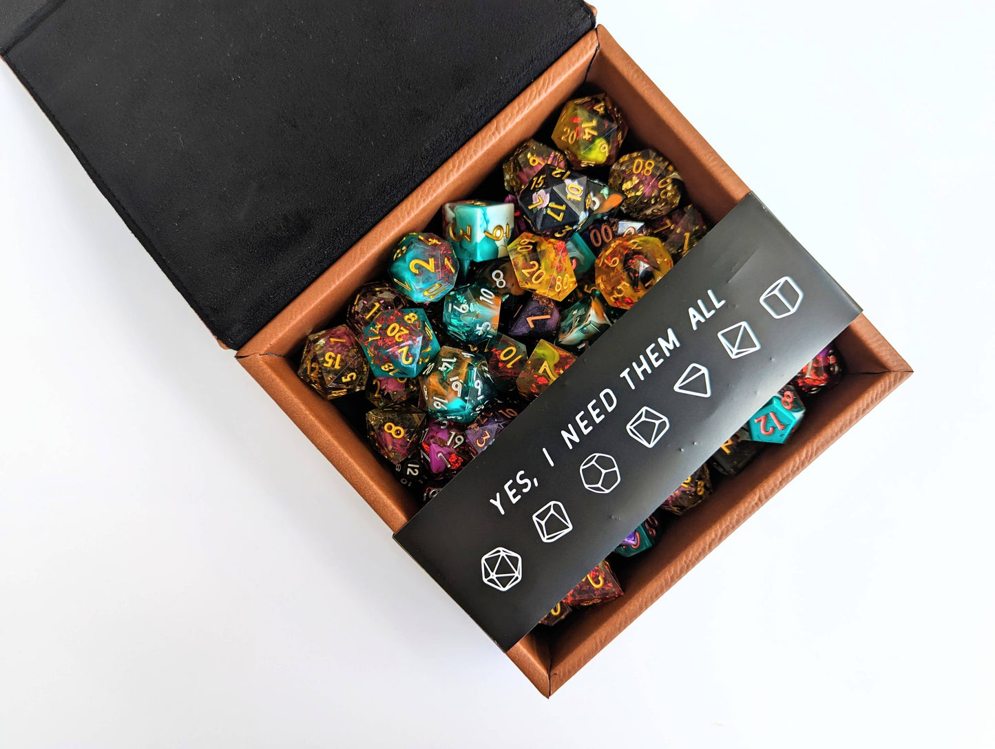Yes, I Need Them All - D&D - Vegan Leather Dice Box: Chestnut