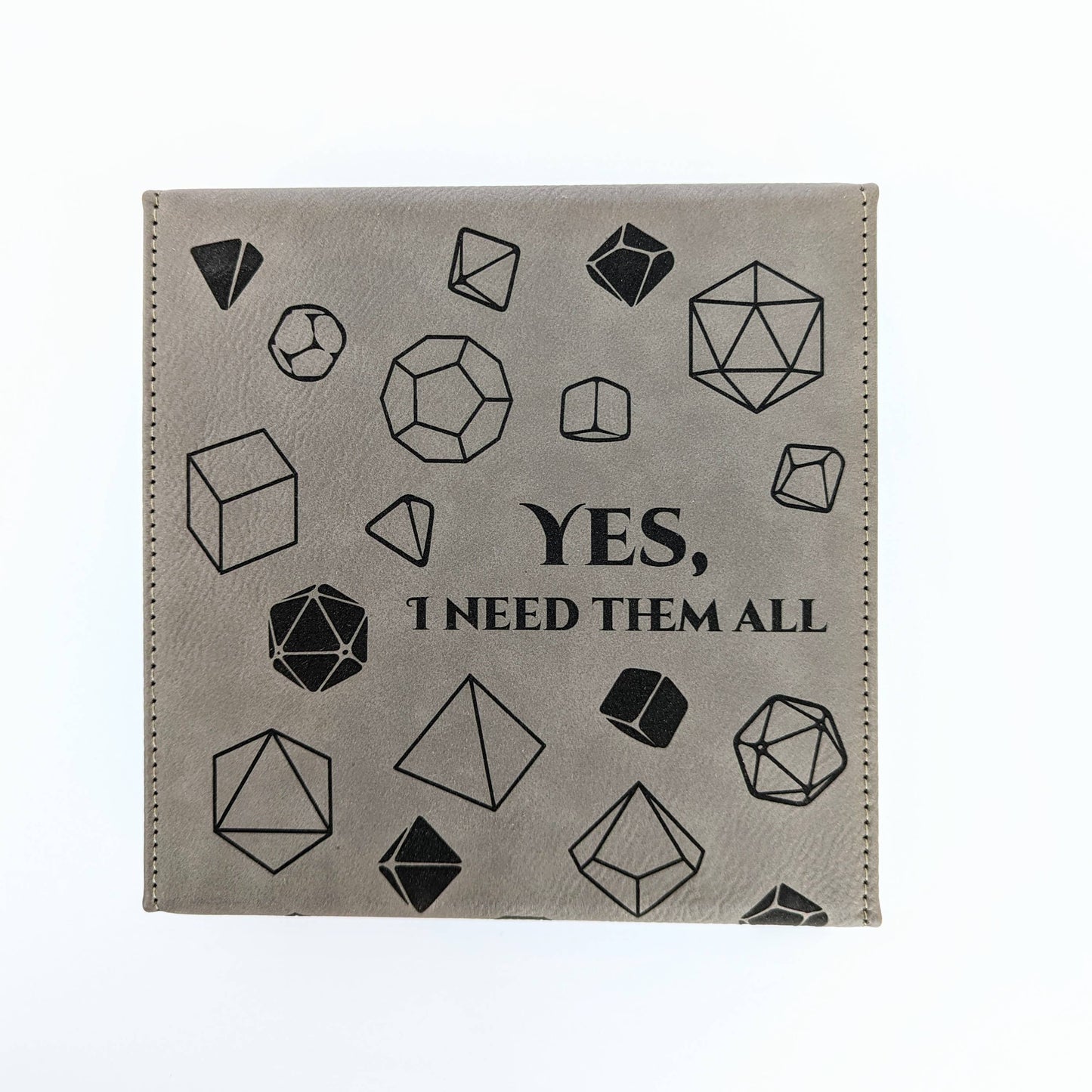Yes, I Need Them All - D&D - Vegan Leather Dice Box: Chestnut