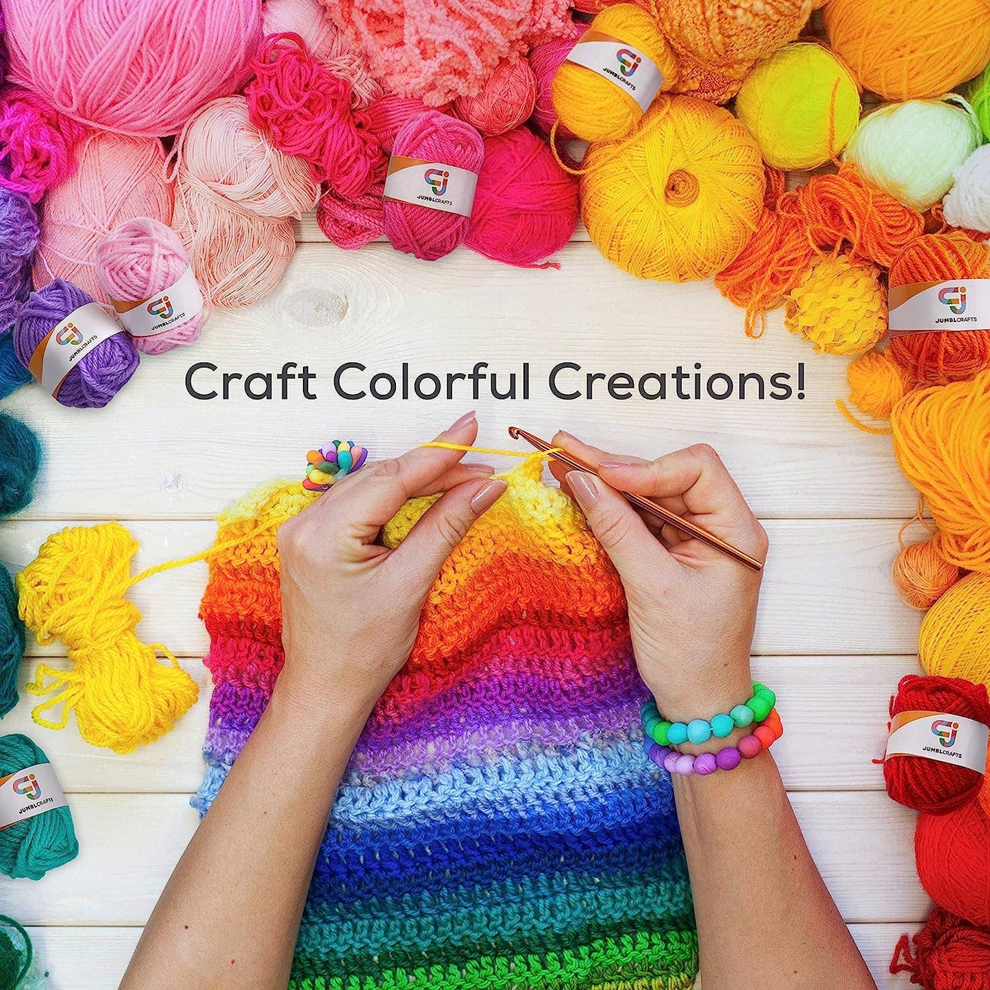 24 Yarn Crochet & Knitting Beginners Kit