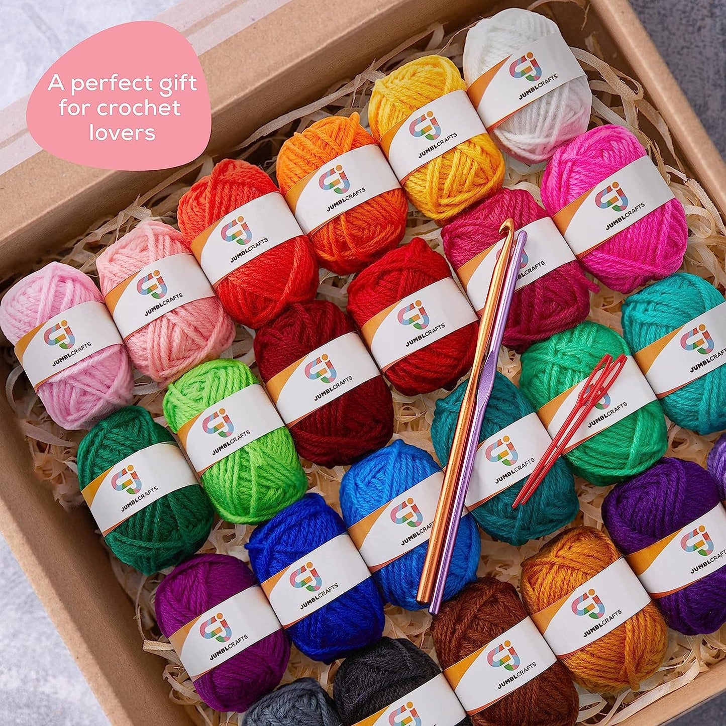 24 Yarn Crochet & Knitting Beginners Kit