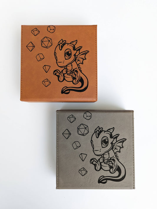 Adoragon - D&D - Vegan Leather Dice Box: Chestnut