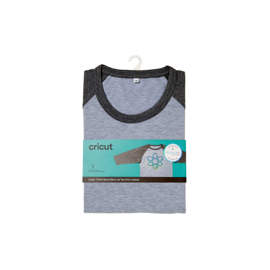 Cricut T-Shirt Blank XXL Gray Raglan – Compatible w/ Infusible Ink – NIP