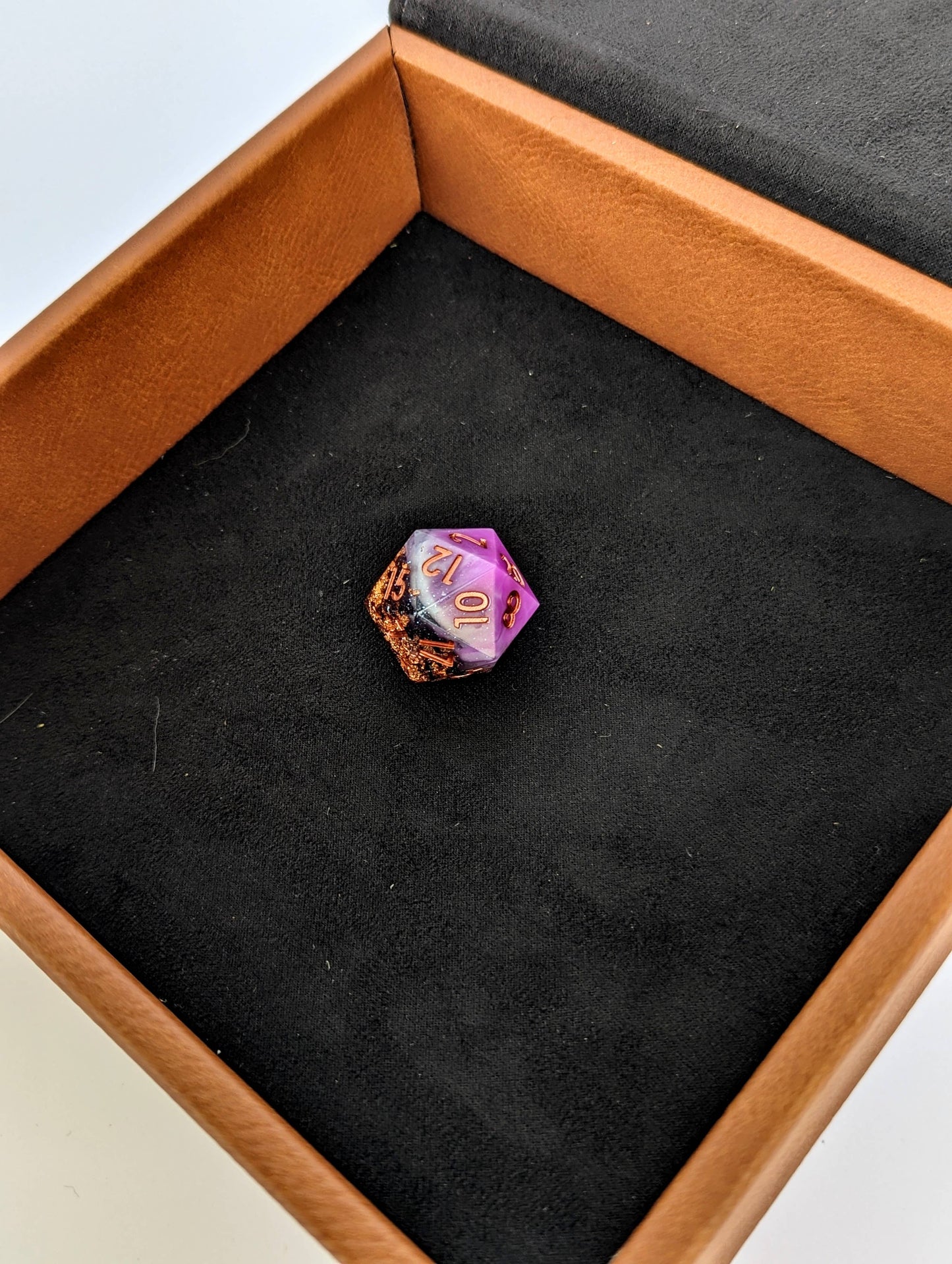 The Fate Twister - D&D - Vegan Leather Dice Box: Chestnut
