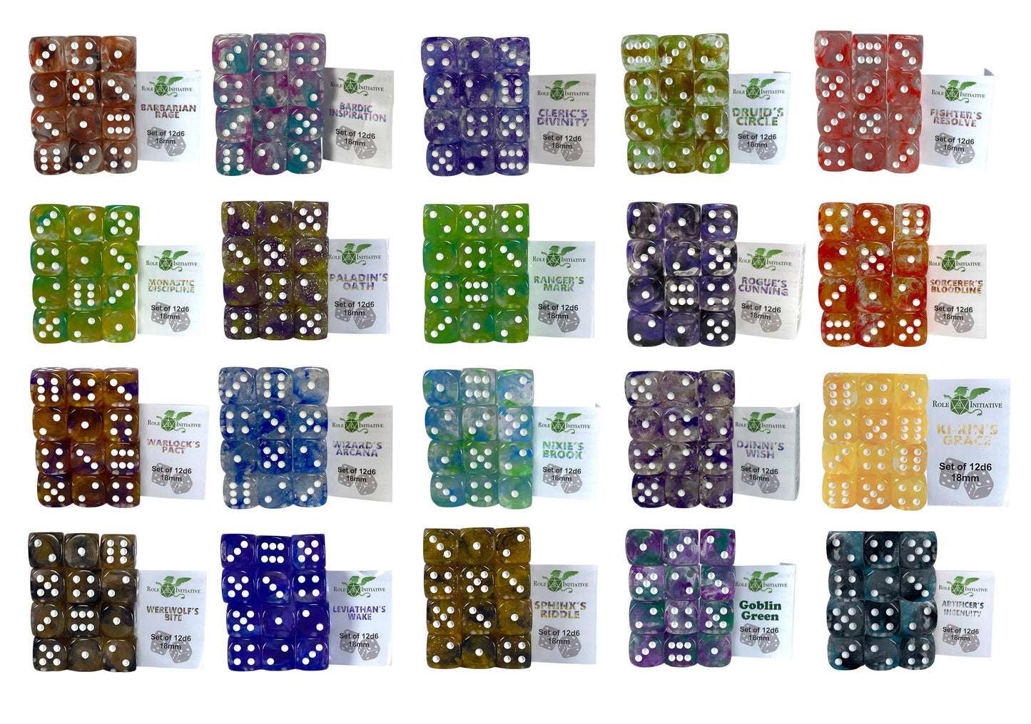 Opaque Dice Set of 7