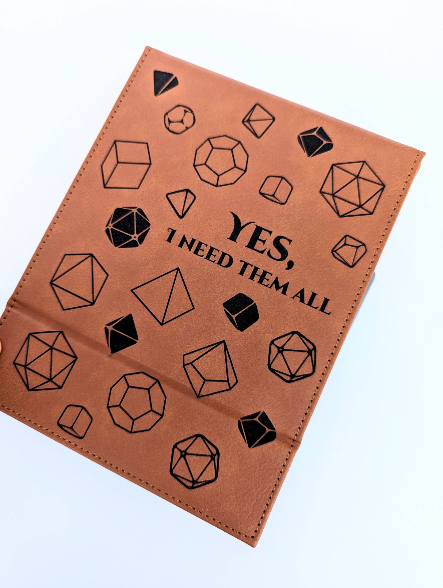 Yes, I Need Them All - D&D - Vegan Leather Dice Box: Chestnut