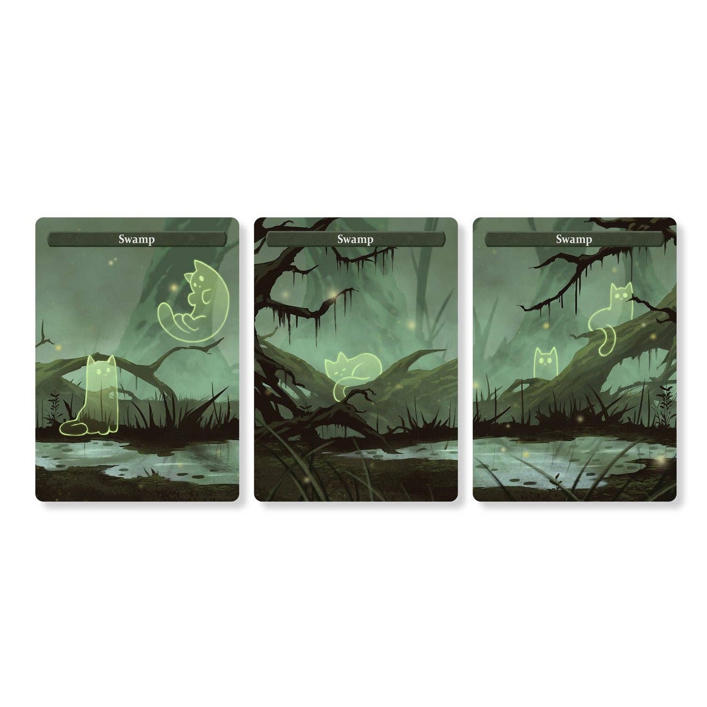 ManaCat Swamp - Land Proxy Set: ManaCat Swamp - One Set (3 cards)