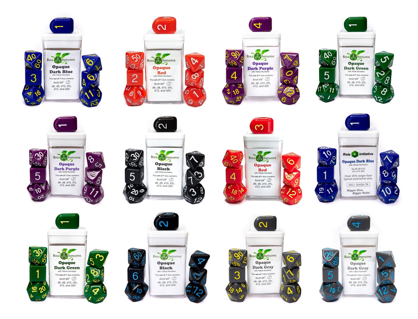 Opaque Dice Set of 7
