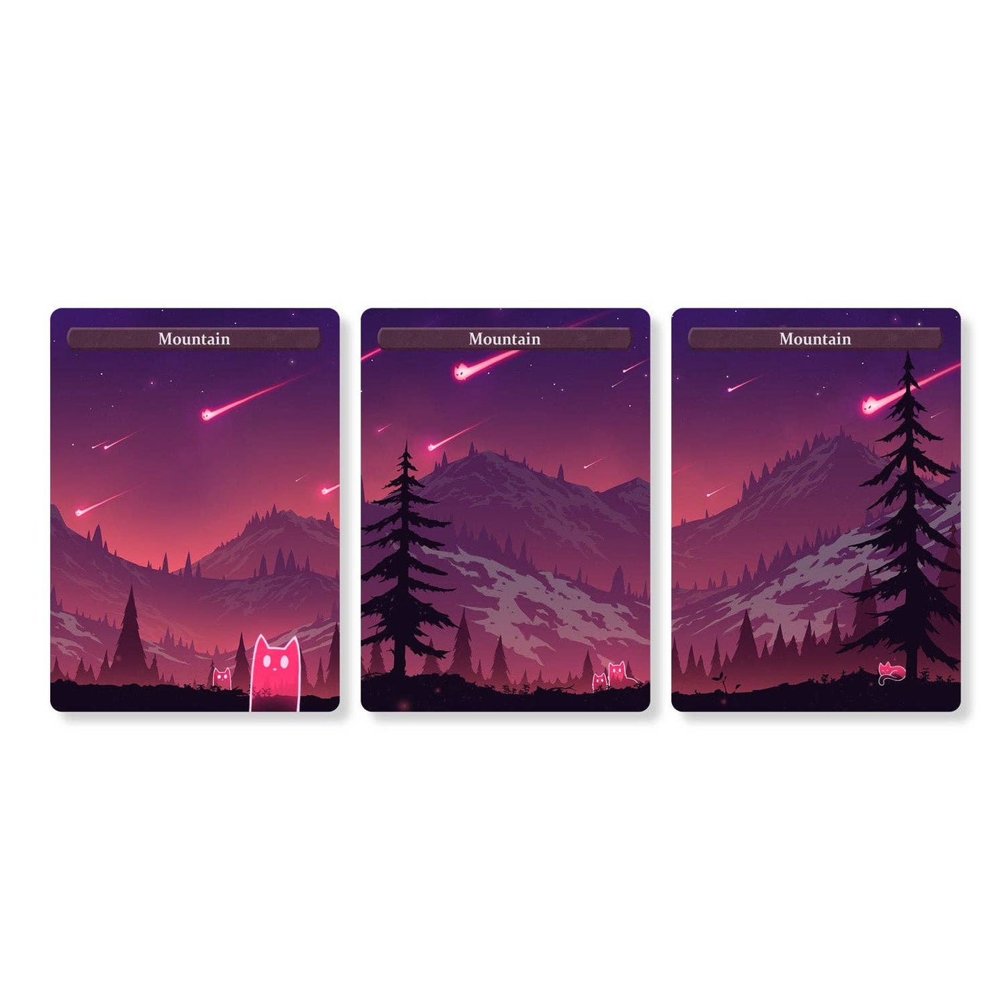 ManaCat Mountain - Land Proxy Set: ManaCat Mountain - One Set (3 cards)