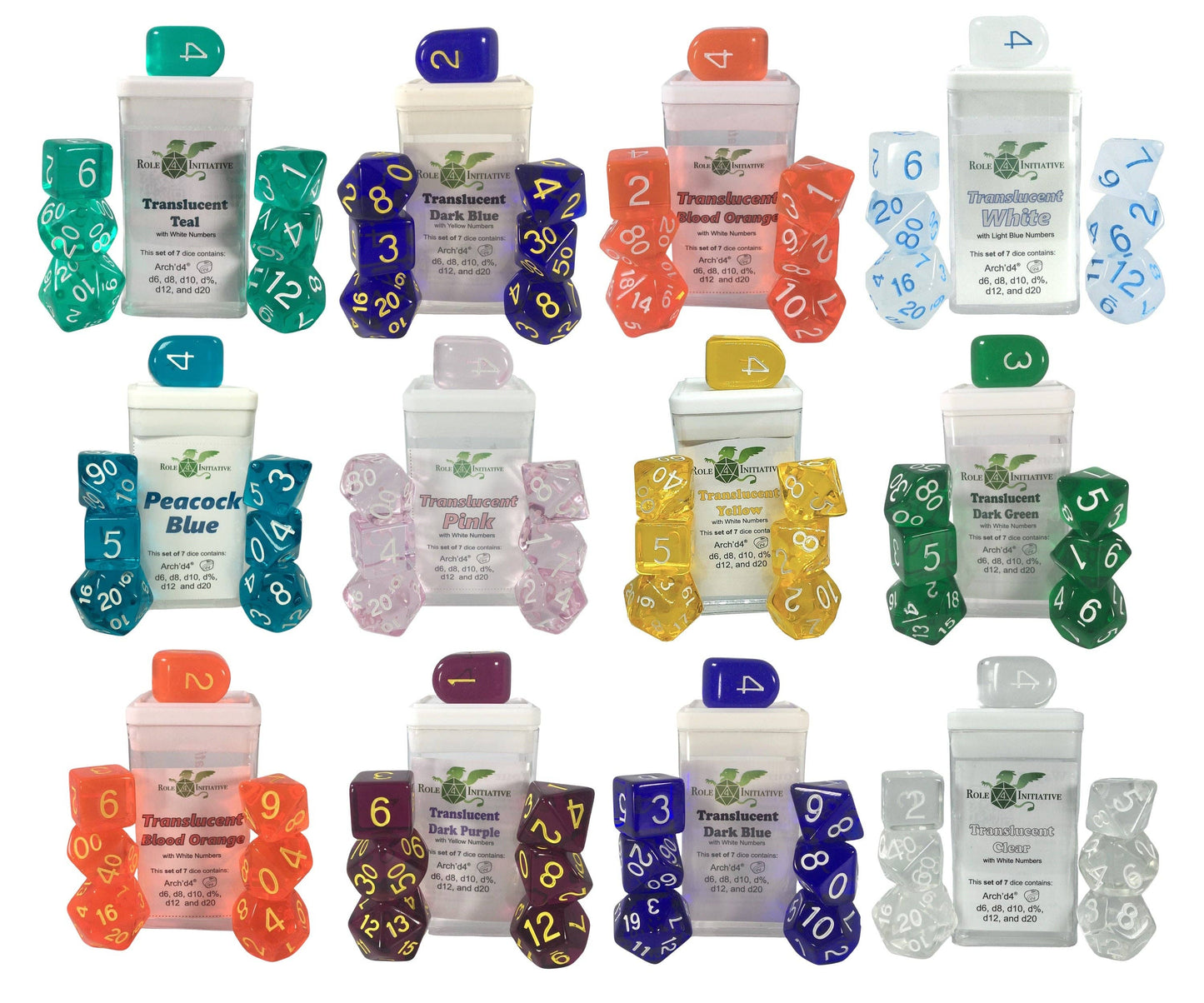 Opaque Dice Set of 7