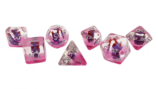 7 Piece DnD RPG Dice Set: Infused - Demon - Purple